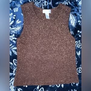 Drapers & Damons Metallic Knit Sleeveless Sweater